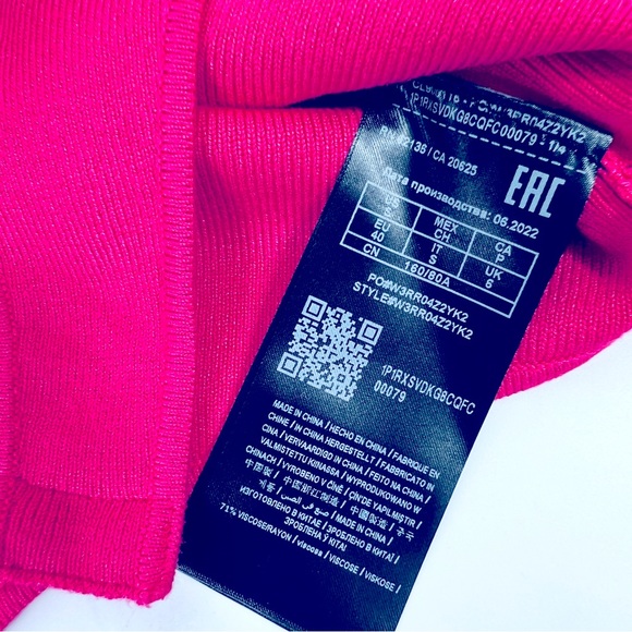 Guess Rhinestone Thong Bodysuit With Rhinestone Straps Rose Fuchsia Pink S NWT - Picture 12 of 13